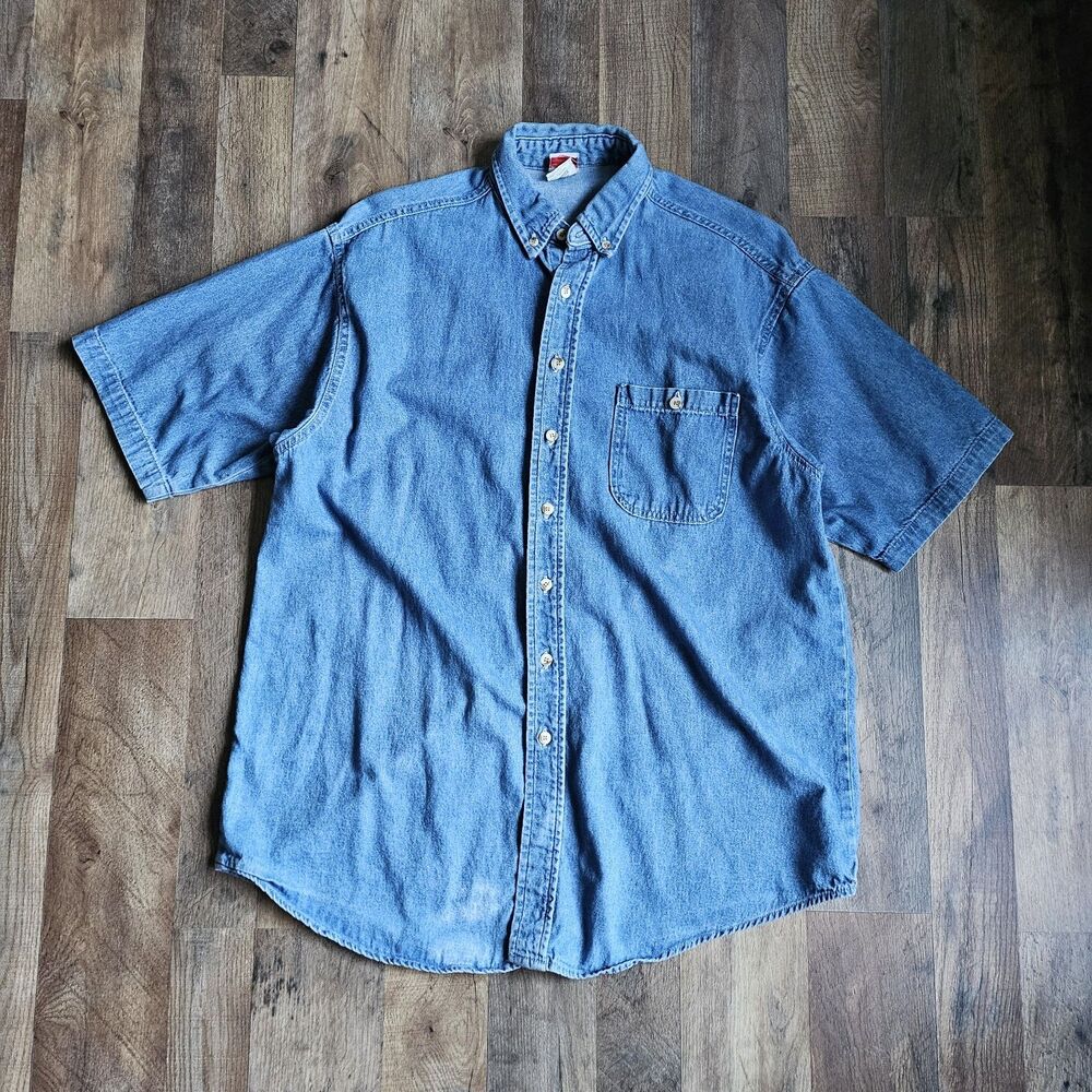 Classic Union Line short sleeve denim shirt, union made in the USA by union Sz L
